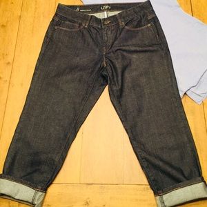 Ann Taylor Loft Crop Curvy Dark Denim Size 8